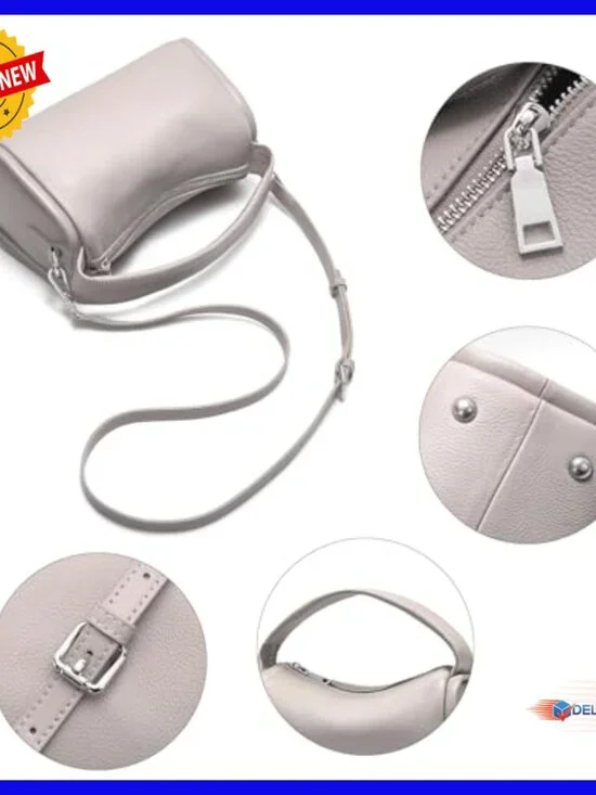 Genuine Leather Hobo Crossbody Bag with Adjustable Strap - Picture 5 of 6